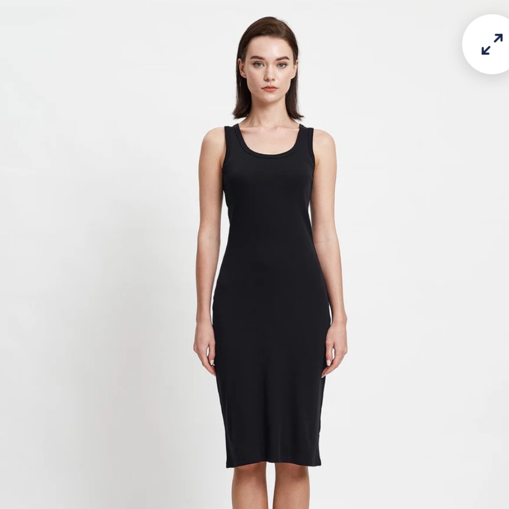 NWOT Black Tank Dress with Back Cowlneck XXS